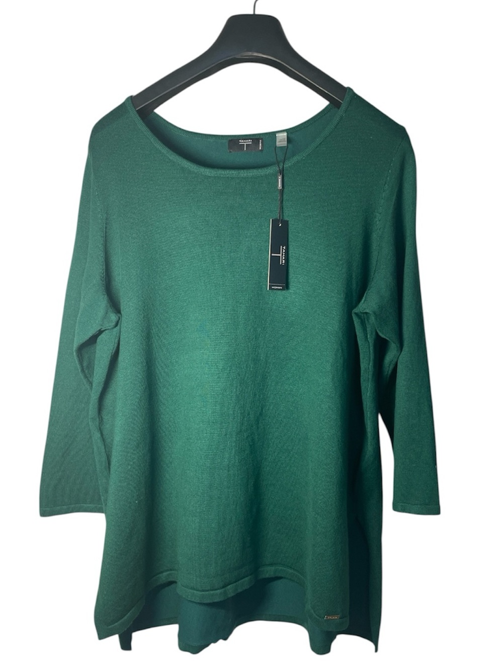 T Tahari Forest Green Scoop Neck Sweater sz 1X